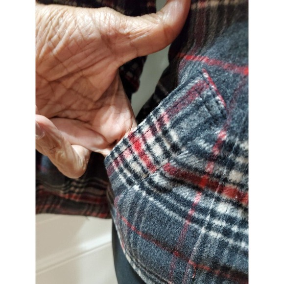 Titi Women's Gray Check Wool Long Sleeve Buttons Front Casual Jacket Size Small - Picture 4 of 12